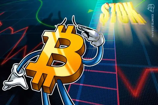 Bitcoin se aproxima de fechamento semanal crucial acima de $70 mil com recuperação da linha de tendência