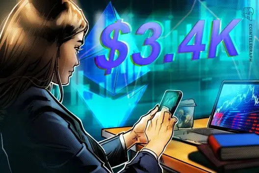 Preço do ETH chega a US$ 3,4 mil, mas traders profissionais permanecem cautelosos; entenda o porquê